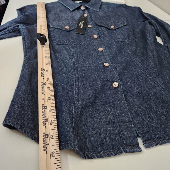 Talbots Denim Shirt Womens Medium Blue Long Sleeve Button Down Western Classic - Picture 7 of 14